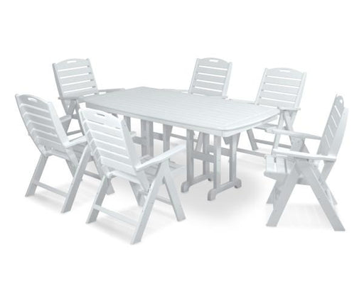 Polywood Polywood White Nautical 7-Piece Dining Set White Dining Sets PWS125-1-WH 845748051392