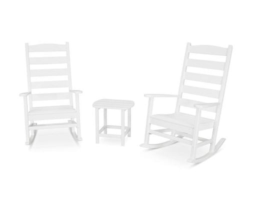 Polywood Polywood White Shaker 3-Piece Porch Rocking Chair Set White Rocking Chair PWS474-1-WH 190609114229