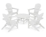 Polywood Polywood White South Beach 5-Piece Conversation Group White Adirondack Chair PWS105-1-WH 845748031783