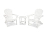 Polywood Polywood White South Beach Adirondack 3-Piece Set White Adirondack Chair PWS175-1-WH 845748070874