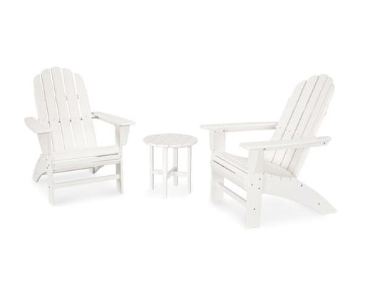 Polywood Polywood White Vineyard 3-Piece Curveback Adirondack Set White Adirondack Chair PWS418-1-WH 190609071539