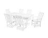 Polywood Polywood White Vineyard 7-Piece Farmhouse Trestle Dining Set White Dining Sets PWS340-1-WH 190609054358
