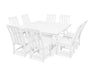 Polywood Polywood White Vineyard 9-Piece Farmhouse Trestle Dining Set White Dining Sets PWS342-1-WH 190609082450