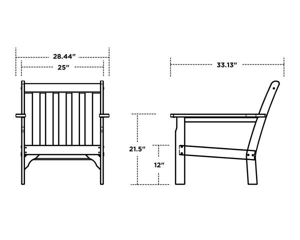 Polywood White Vineyard Deep Seating Chair