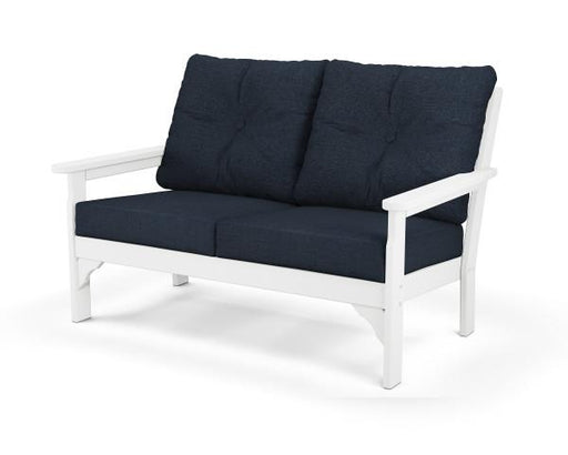 Polywood Polywood White Vineyard Deep Seating Settee White / Marine Indigo Seating Sets GN46WH-145991 190609138607