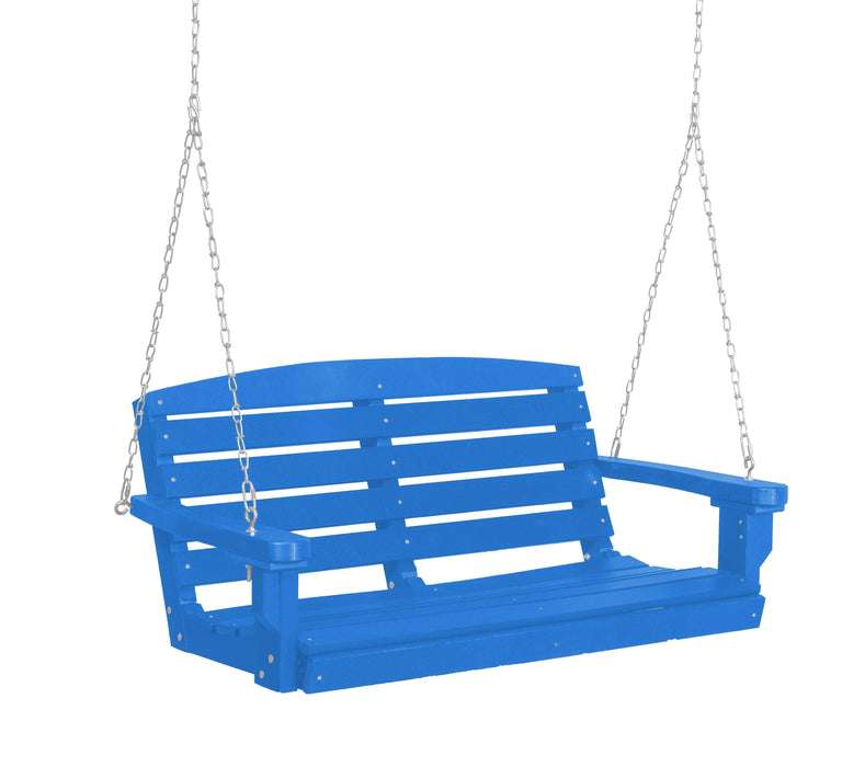 Wildridge Wildridge Classic 4 ft. Recycled Plastic Classic Porch Swing Blue Poly Porch Swing LCC-202-BL