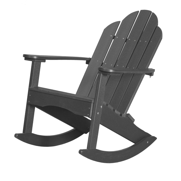 Wildridge Wildridge Classic Recycled Plastic Adirondack Rocker Dark Gray Rocking Chair LCC-215-DG