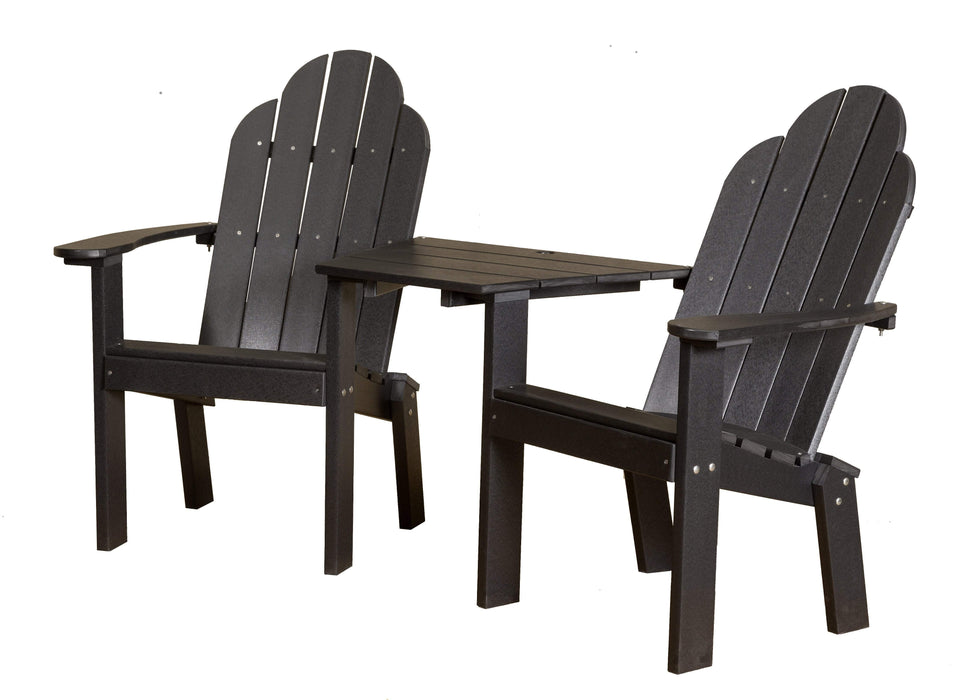 Wildridge Wildridge Classic Recycled Plastic Deck Chair Tete-a-Tete Black Chair LCC-229-B