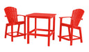 Wildridge Wildridge Classic Recycled Plastic High Dining Set Bright Red Dining Sets LCC-288-BR
