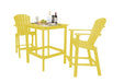Wildridge Wildridge Classic Recycled Plastic High Dining Set Lemon Yellow Dining Sets LCC-286-LY