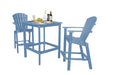 Wildridge Wildridge Classic Recycled Plastic High Dining Set Powder Blue Dining Sets LCC-286-POB
