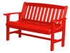 Wildridge Wildridge Classic Recycled Plastic Mission Bench Bright Red Outdoor Bench LCC-225-BR