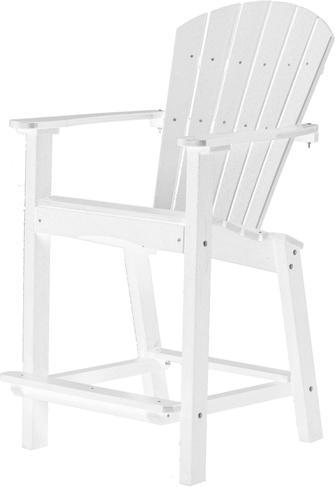 Wildridge Wildridge Classic Recycled Plastic Outdoor 30 High Dining Chair White Dining Chair LCC-250-WH