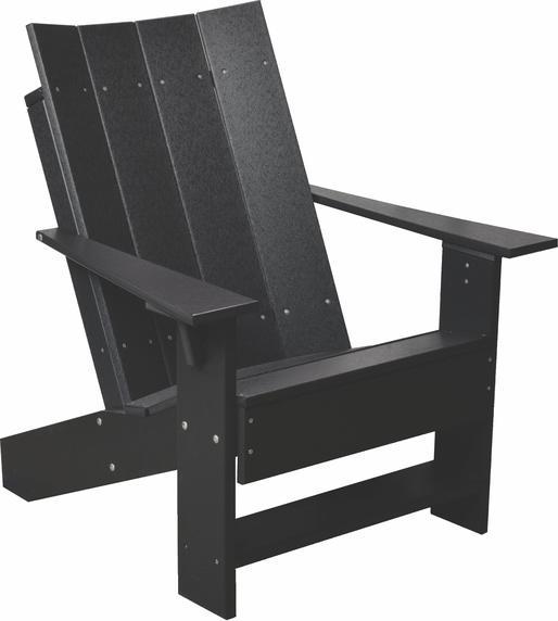Wildridge Wildridge Contemporary Recycled Plastic Outdoor Adirondack Chair Black Wood Adirondack Chair LCC-314-BLW