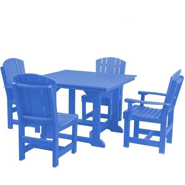 Wildridge Wildridge Heritage Recycled Plastic 5 Pc Dining Set Blue Dining Sets LCC-186-BL