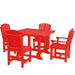 Wildridge Wildridge Heritage Recycled Plastic 5 Pc Dining Set Bright Red Dining Sets LCC-186-BR