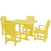 Wildridge Wildridge Heritage Recycled Plastic 5 Pc Dining Set Lemon Yellow Dining Sets LCC-186-LY