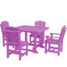 Wildridge Wildridge Heritage Recycled Plastic 5 Pc Dining Set Purple Dining Sets LCC-186-PU