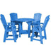 Wildridge Wildridge Heritage Recycled Plastic 5 Piece Pub Table Set Blue Dining Sets LCC-180-BL