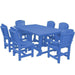 Wildridge Wildridge Heritage Recycled Plastic 7 Pc Dining Set Blue Dining Sets LCC-188-BL
