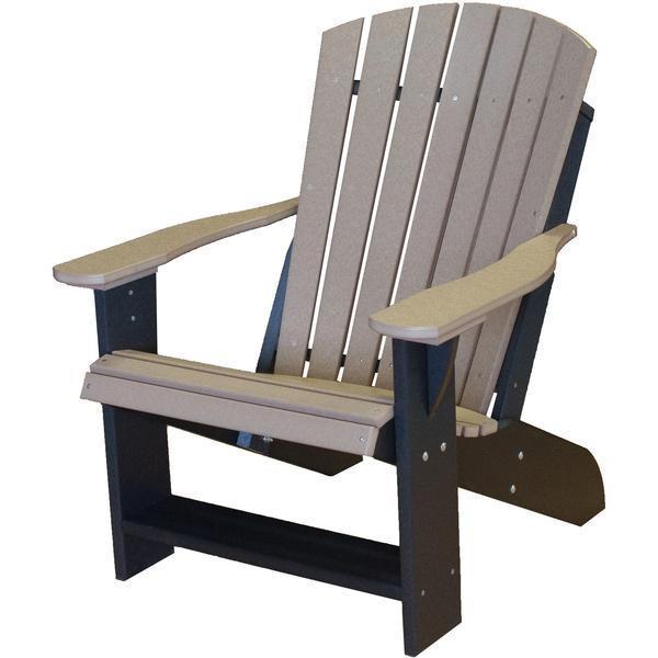 Wildridge Wildridge Heritage Recycled Plastic Adirondack Chair Weatherwood on Black Adirondack Chair LCC-114-WWOB