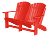 Wildridge Wildridge Heritage Recycled Plastic Double Adirondack Bench Bright Red Adirondack Bench LCC-129-BR