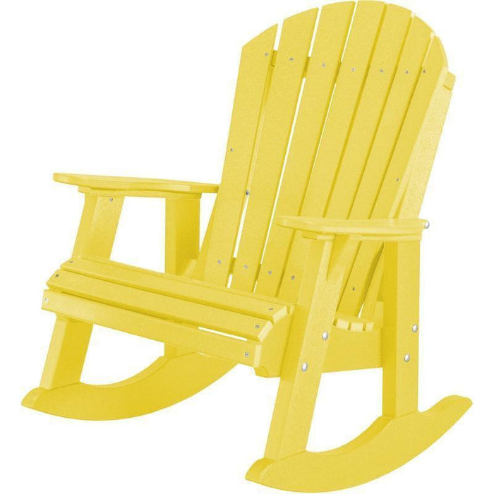 Wildridge Wildridge Heritage Recycled Plastic High Fan Back Rocker Chair Lemon Yellow Rocking Chair LCC-115-LY