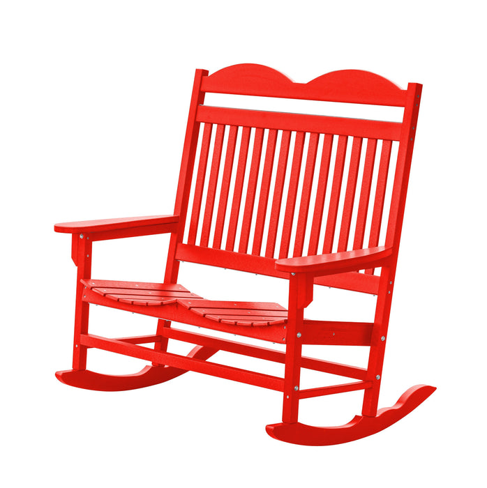 Wildridge Wildridge Heritage Traditional Recycled Plastic Double Rocker Chair Bright Red Rocking Chair LCC-103-BR