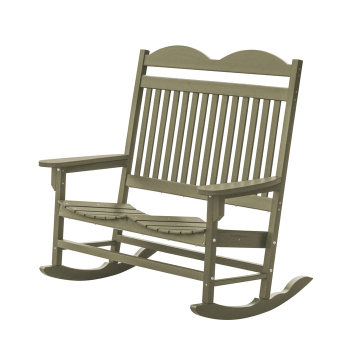 Wildridge Wildridge Heritage Traditional Recycled Plastic Double Rocker Chair Olive Rocking Chair LCC-103-OL