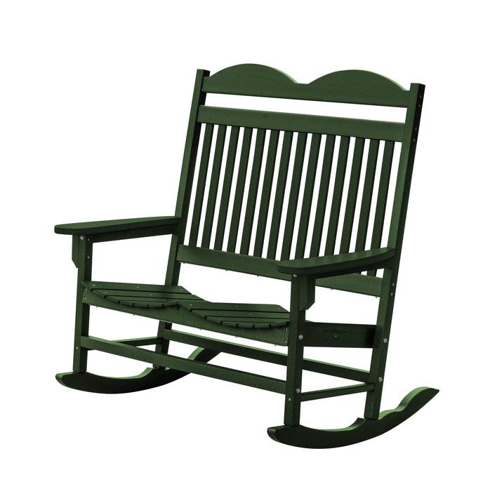 Wildridge Wildridge Heritage Traditional Recycled Plastic Double Rocker Chair Turf Green Rocking Chair LCC-103-TG