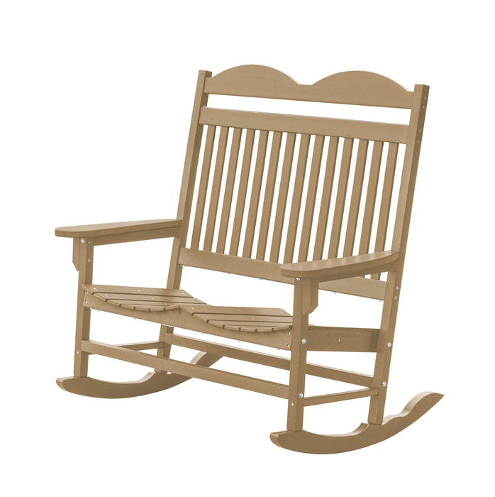 Wildridge Wildridge Heritage Traditional Recycled Plastic Double Rocker Chair Weatherwood Rocking Chair LCC-103-WW