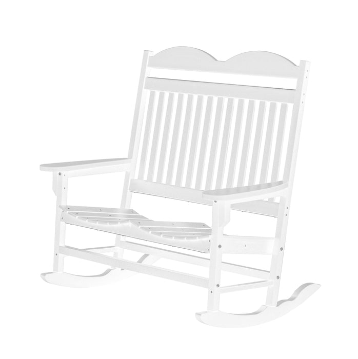 Wildridge Wildridge Heritage Traditional Recycled Plastic Double Rocker Chair White Rocking Chair LCC-103-WH