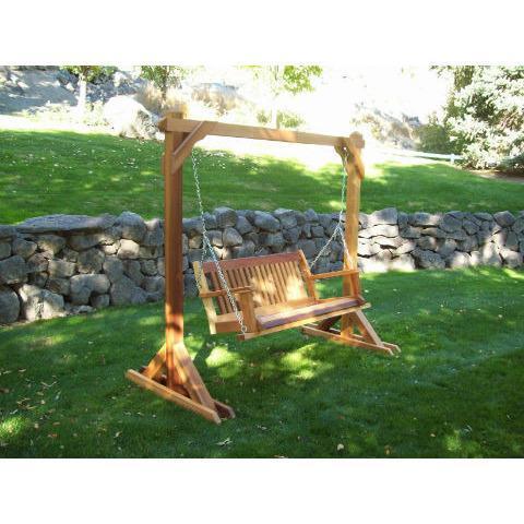 Wood Country Wood Country 4ft. Red Cedar Porch Swing Stand Cedar Stain + $37.00 Porch Swing Stand WCRCSS