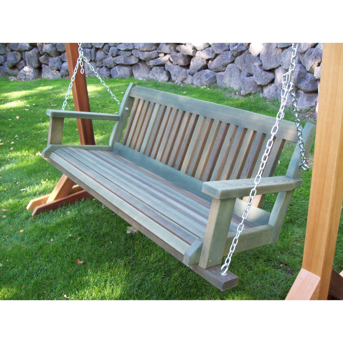 Wood Country Wood Country Cabbage Hill 4ft Red Cedar Swing Weathered Greenwash Stain + $50.00 Porch Swing CBH4'-4
