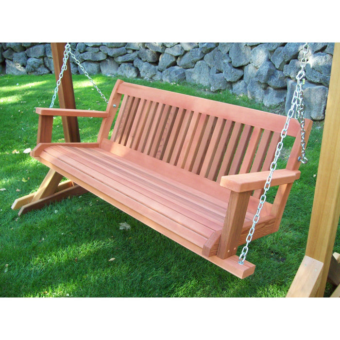 Wood Country Wood Country Cabbage Hill 4ft Red Cedar Swing Weathered Redwash Stain + $50.00 Porch Swing CBH4'-5