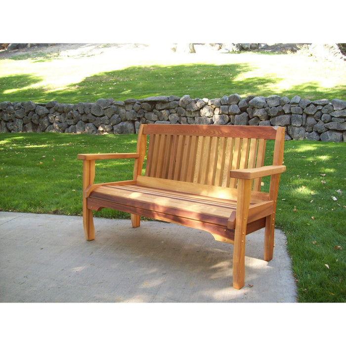 Wood Country Wood Country Cabbage Hill Red Cedar Outdoor Garden Bench 4 Foot / Stained + $34.00 Outdoor Bench WCCHGB1